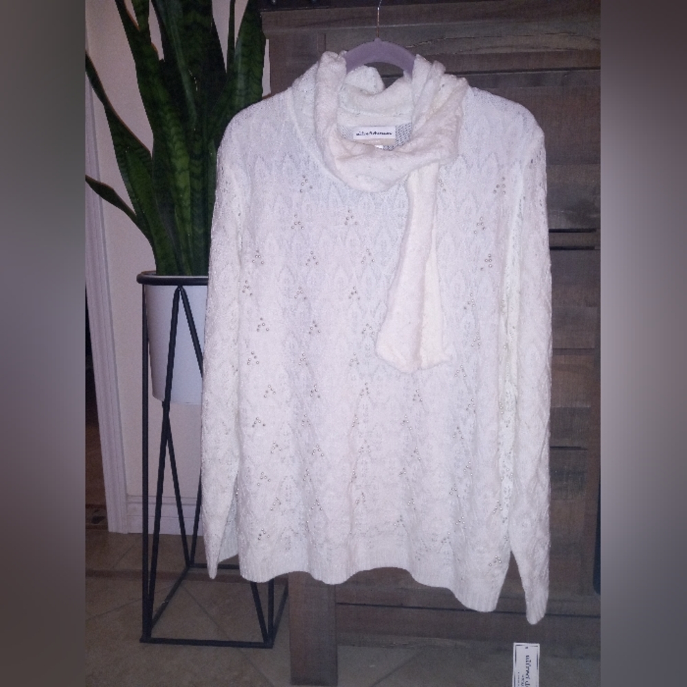 Alfred Dunner Woman's 2X pearl sweater